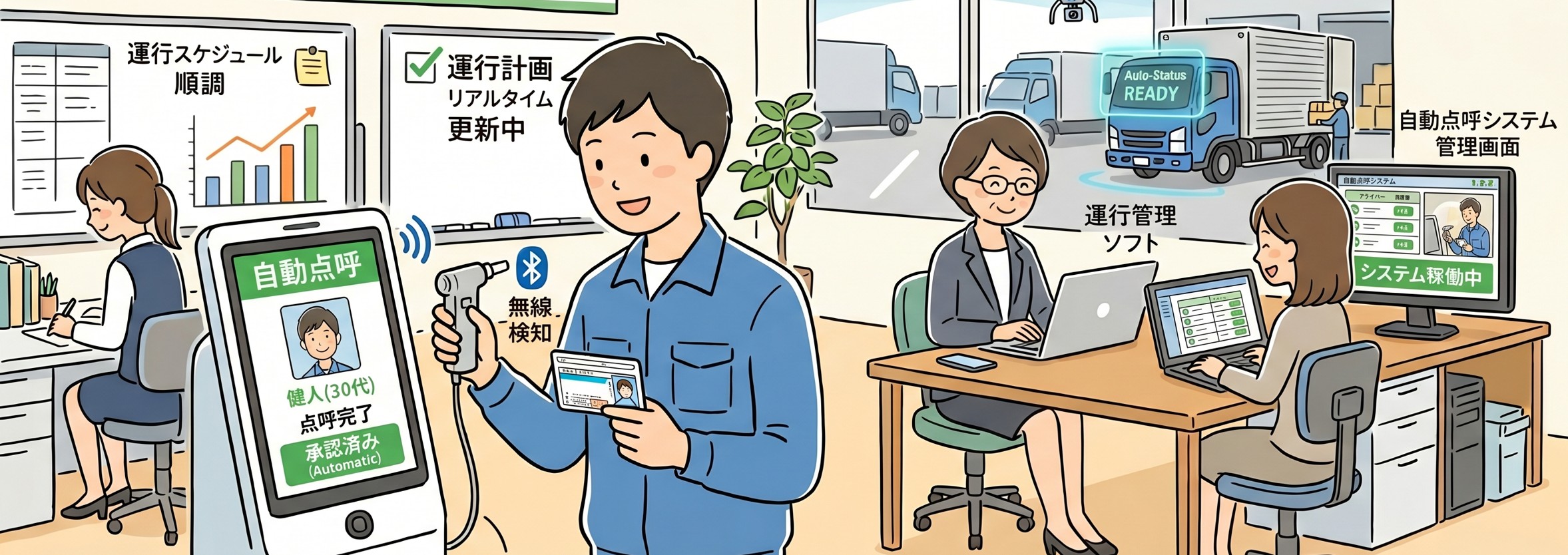 【物流業界の皆様へ】自動点呼システムで毎日の業務をラクに、もっと安心・安全に！